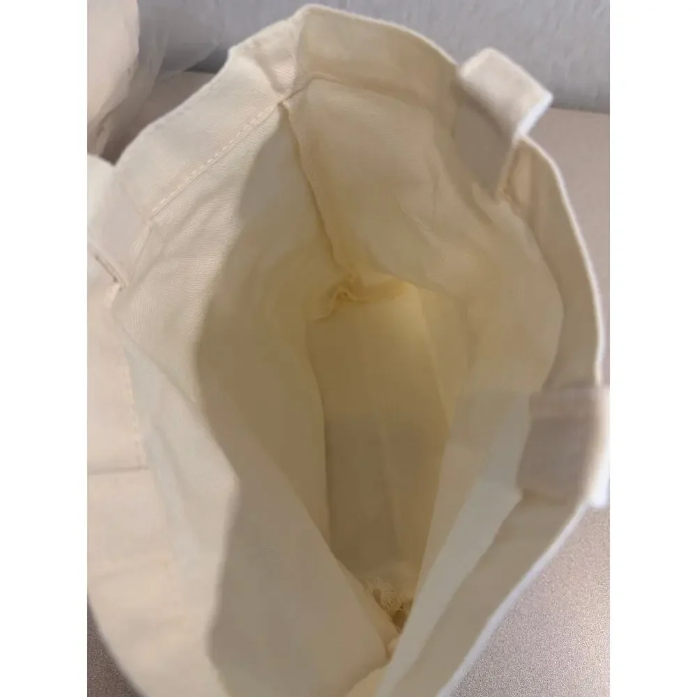 Set of 23 Small Canvas Tote Bags 10x8x3 Beige Cotton Craft Party Favor Bags New
